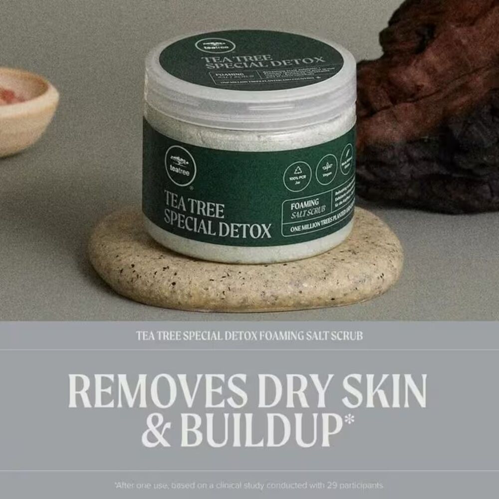 Tea Tree Special Detox Foaming Salt Scrub, Exfoliates, Scalp 6.5 oz NEW